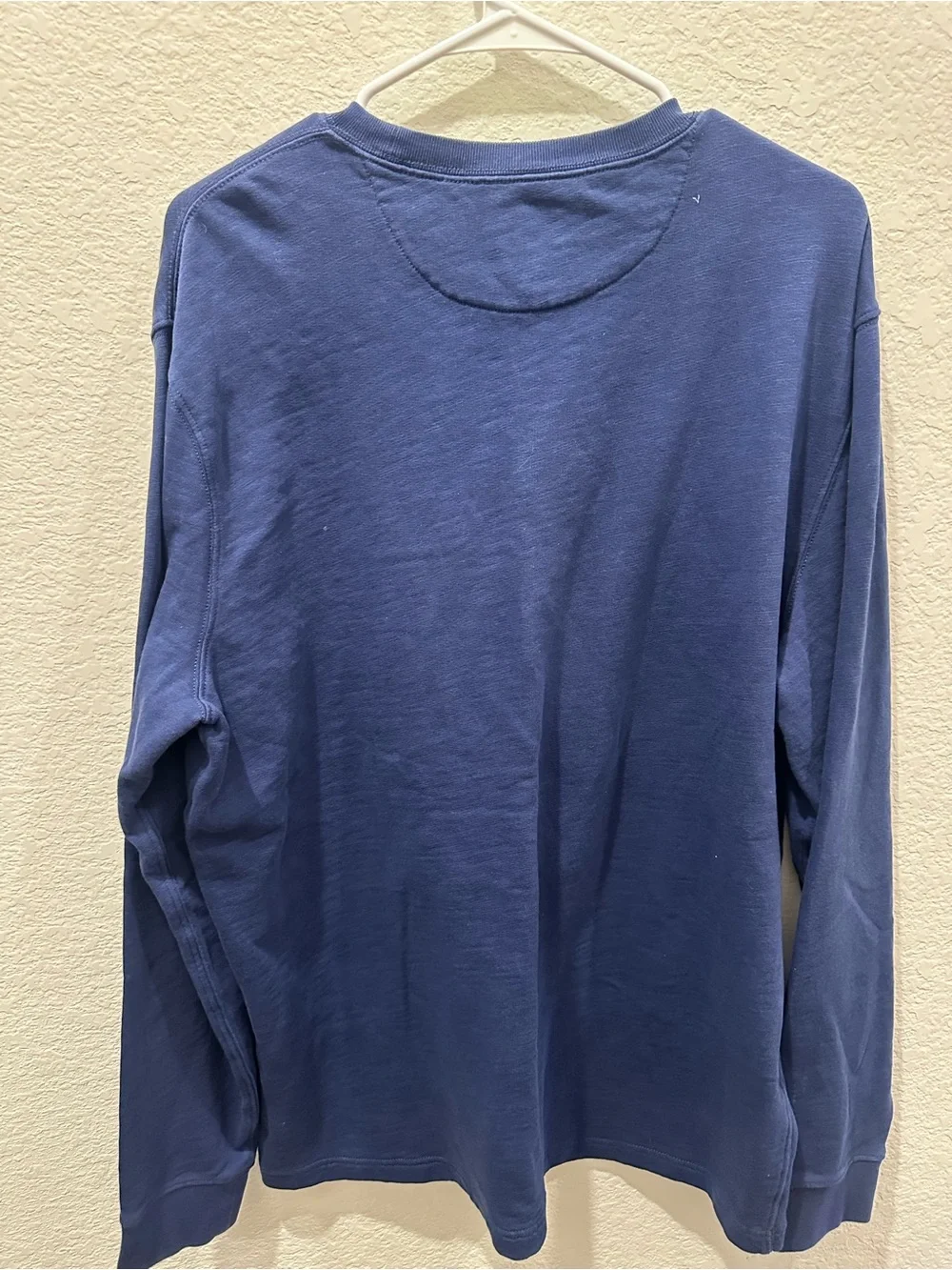 J.Crew Mens Navy Blue Slub Cotton Long Sleeve Pocket T-Shirt Size Large